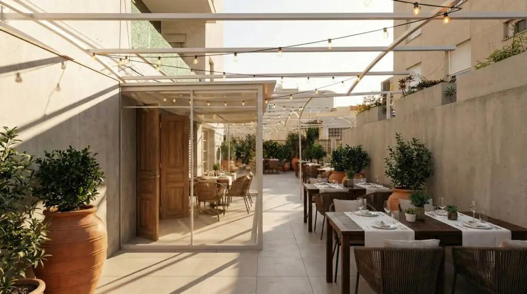 terraza de amplio restaurante en venta en Calella